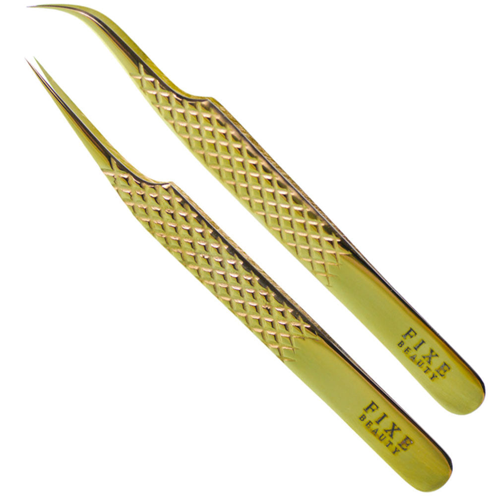 Fixe Diamond Tweezer Gold 2pk
