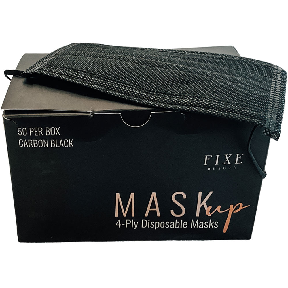 Fixe Mask Up 4 Ply Masks Carbon Black Display 50pk Fixe Beauty