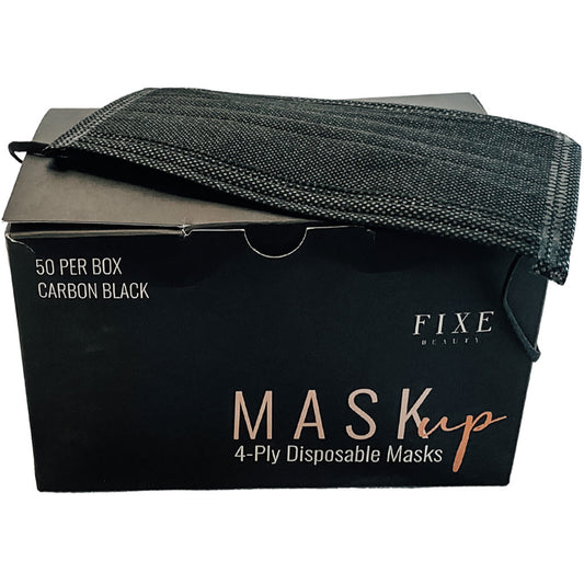 Fixe Mask Up 4-ply Masks Carbon Black Display 50pk